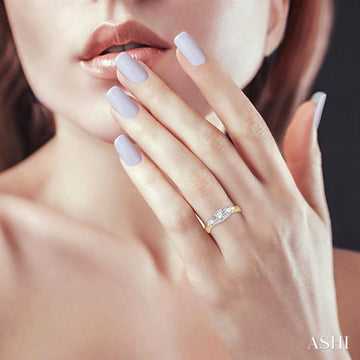 1 ctw Round Cut Diamond Three-Stone Ring in 14K Yellow and White Gold